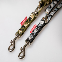 Hundeleine Camouflage 15 mm Gurtband / 5 Varianten: 2m 3fach verst. bis 4,8m 5fach verstellbar