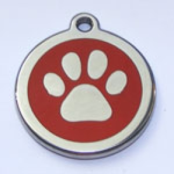 S, rot Red Dingo Hundemarke Pfote inklusive Gravur 