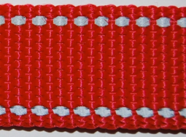 Hundeleine 2 m 3fach bis 4,8 m 5fach verstellbar *ROT mit Reflektorstreifen*