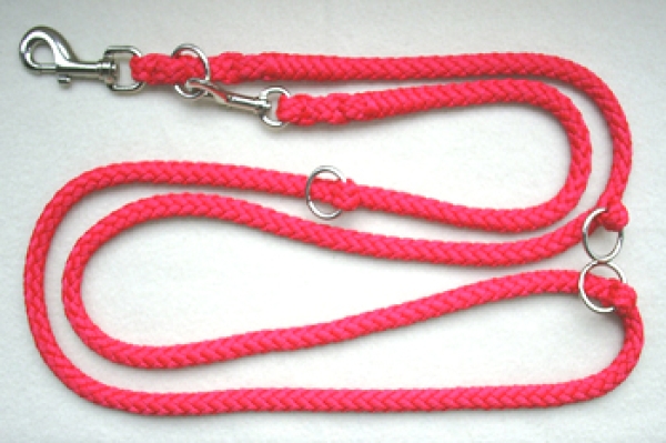 Hundeleine 2m / 2,4m 3fach sowie 2,80m 4fach verstellbar *Rot*