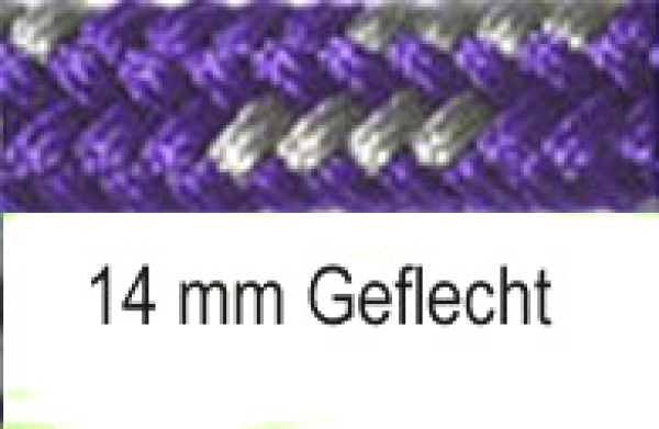 Hundeleine 1m bis 2m mit Handschlaufe *Blau-Silber*