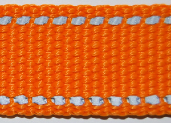 Hundeleine 2 m 3fach bis 4,8 m 5fach verstellbar *ORANGE mit Reflektorstreifen*